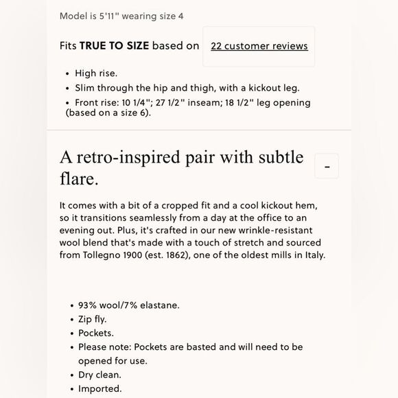 NWT J CREW Kaya pant in Italian stretch merino wool blend in Persian Red - Picture 8 of 8